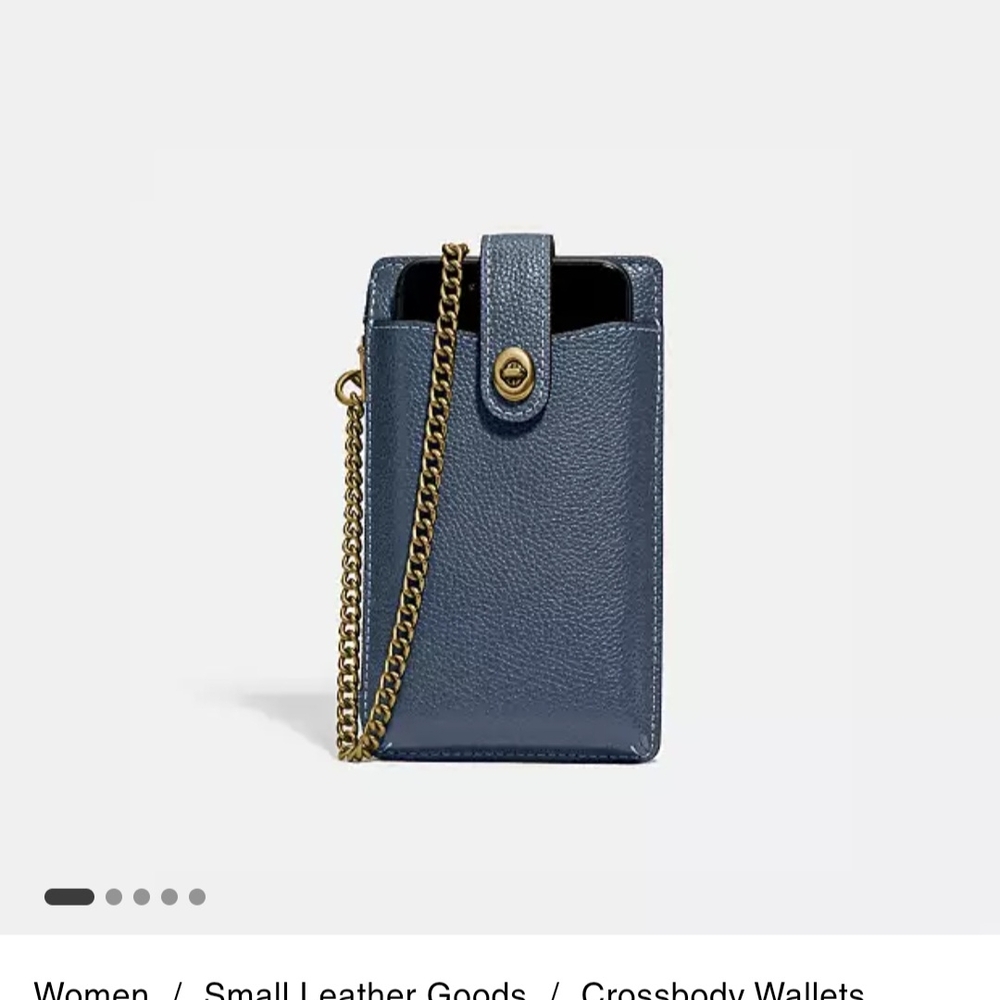 Coach Turnlock Chain Leather Crossbody Phone Wallet
